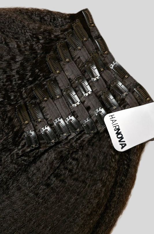 Kinky Straight Clip-in Hair Extensions