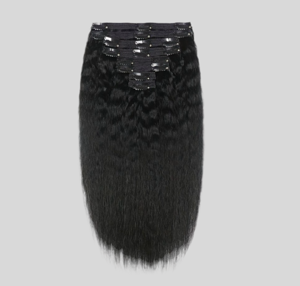 Kinky Straight Clip-in Hair Extensions